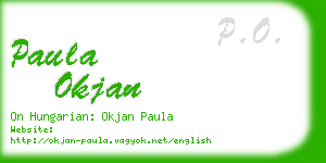 paula okjan business card